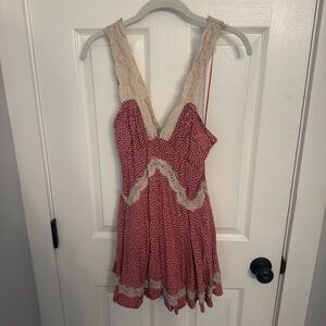Urban Outfitters Red and Cream Mini Dress
